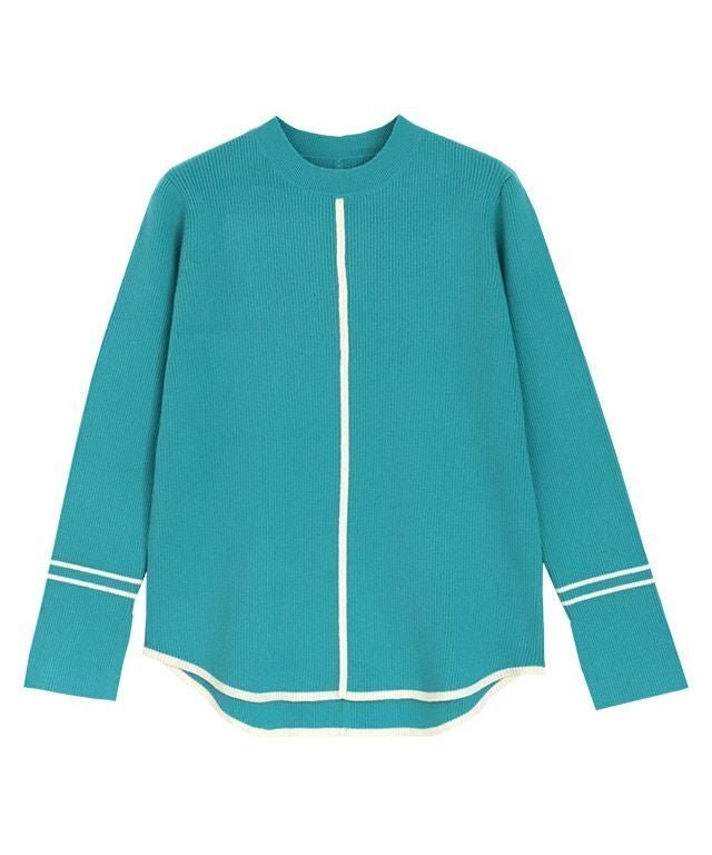 【ピエロ/Pierrot】のバイカラーライナーニット インテリア・キッズ・メンズ・レディースファッション・服の通販 founy(ファニー) 　ファッション　Fashion　レディースファッション　Fashion for Women　トップス・カットソー　Cut & Sew Tops　ニット　Knit Tops & Sweaters　シンプル　Simple, Minimal　ジャケット　Jacket, Outerwear　スリット　Slit, Slit Detail　トレンド　Trend, Trending Now　プチプライス・低価格　Affordable / Budget Price　セルリアン×アイボリー|ID: prp329100004841156 ipo3291000000036067961