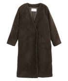 【ピエロ/Pierrot】のノーカラーボアコート ブラウン|ID: prp329100004841162 ipo3291000000036265603