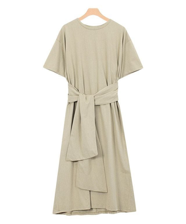【ピエロ/Pierrot】のオーガニックコットンノットリボン付きワンピース 人気、トレンドファッション・服の通販 founy(ファニー) 　ファッション　Fashion　レディースファッション　Fashion for Women　ワンピース　Dresses　シンプル　Simple, Minimal　プチプライス・低価格　Affordable / Budget Price　リボン　Ribbon, Bow　 other-1|ID: prp329100004841178 ipo3291000000036068826