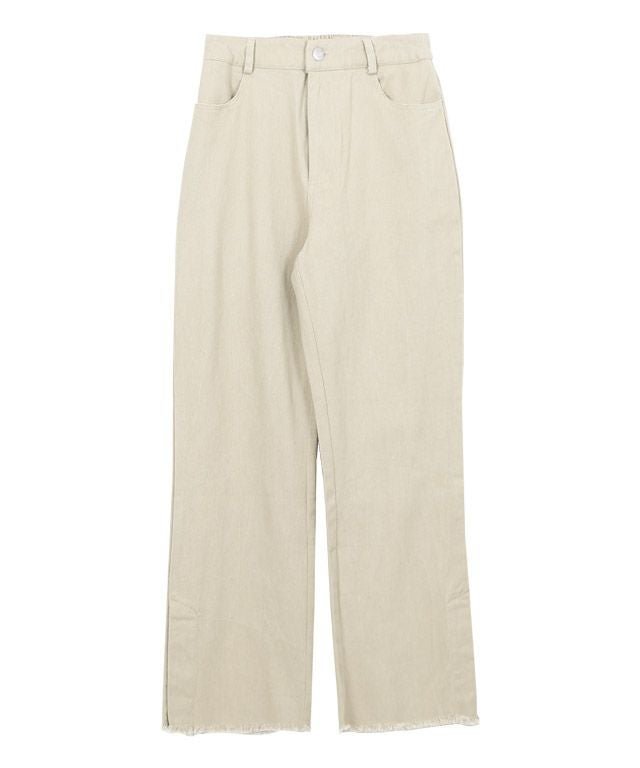 【ピエロ/Pierrot】のツイルセミフレアパンツ インテリア・キッズ・メンズ・レディースファッション・服の通販 founy(ファニー) 　ファッション　Fashion　レディースファッション　Fashion for Women　パンツ　Pants & Trousers　シンプル　Simple, Minimal　スリット　Slit, Slit Detail　ツイル　Twist, Twisted Detail　トレンド　Trend, Trending Now　フレア　Flare, Flared　プチプライス・低価格　Affordable / Budget Price　ベージュ|ID: prp329100004841179 ipo3291000000035996302