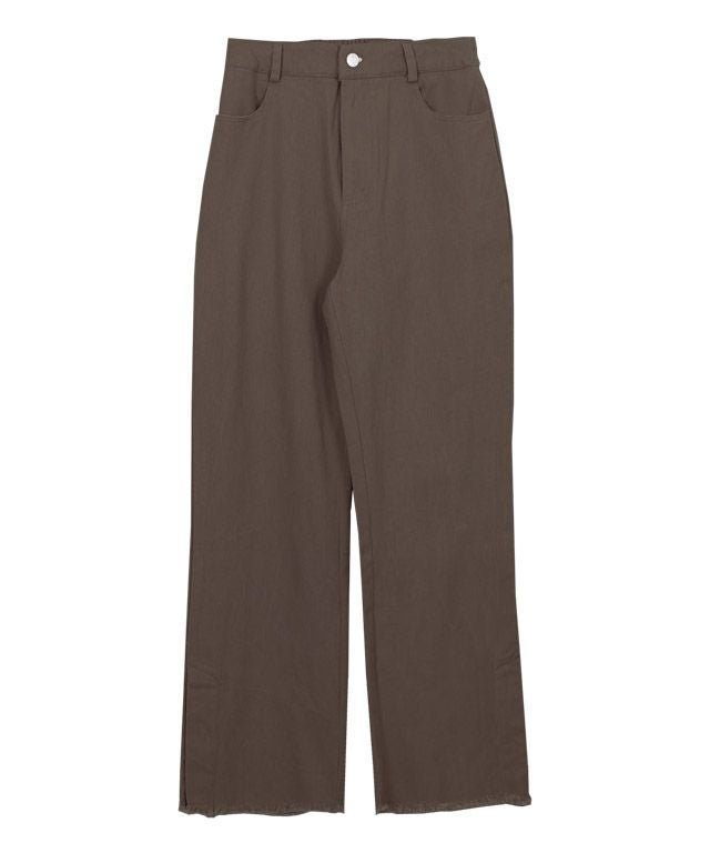 【ピエロ/Pierrot】のツイルセミフレアパンツ インテリア・キッズ・メンズ・レディースファッション・服の通販 founy(ファニー) 　ファッション　Fashion　レディースファッション　Fashion for Women　パンツ　Pants & Trousers　シンプル　Simple, Minimal　スリット　Slit, Slit Detail　ツイル　Twist, Twisted Detail　トレンド　Trend, Trending Now　フレア　Flare, Flared　プチプライス・低価格　Affordable / Budget Price　ブラウン|ID: prp329100004841179 ipo3291000000035996304