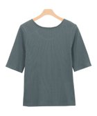 【ピエロ/Pierrot】の【アウトレットSALE!】バックオープンリブカットソー チャコール|ID: prp329100004841181 ipo3291000000035282248