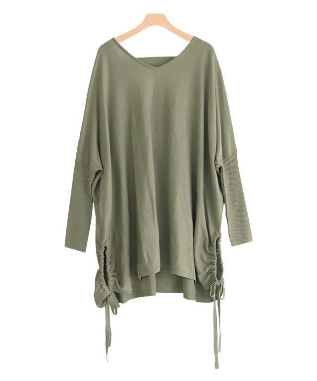 【ピエロ/Pierrot】のリボンVネックドルマンニット インテリア・キッズ・メンズ・レディースファッション・服の通販 founy(ファニー) 　ファッション　Fashion　レディースファッション　Fashion for Women　トップス・カットソー　Cut & Sew Tops　ニット　Knit Tops & Sweaters　Vネックトップス　V-Neck Tops / V-Cut Neckline Shirts　プチプライス・低価格　Affordable / Budget Price　リボン　Ribbon, Bow　セージグリーン|ID: prp329100004841204 ipo3291000000036069337