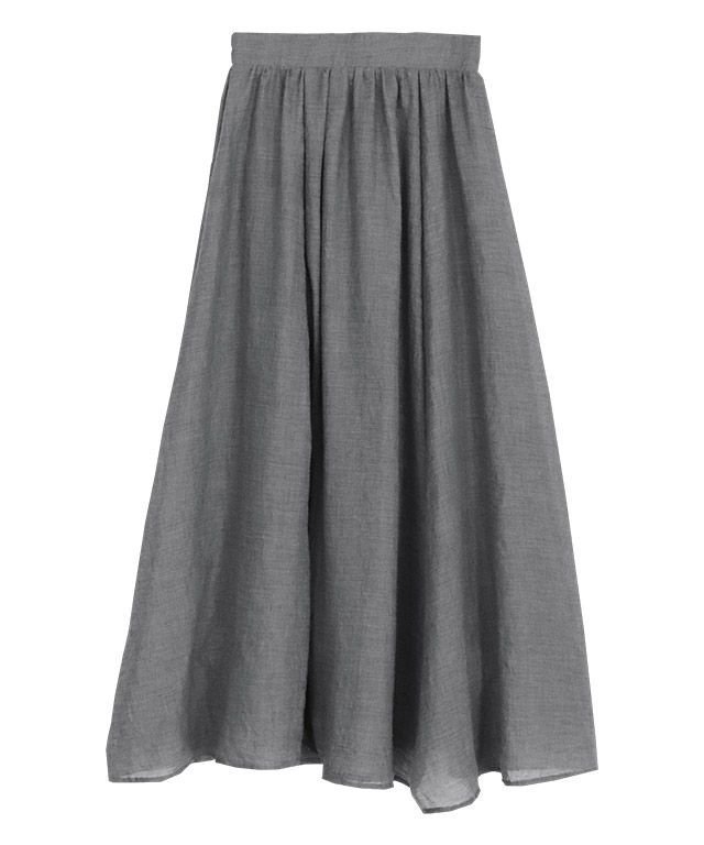 【ピエロ/Pierrot】の【アウトレットSALE!】楊柳ギャザースカート インテリア・キッズ・メンズ・レディースファッション・服の通販 founy(ファニー) 　ファッション　Fashion　レディースファッション　Fashion for Women　スカート　Skirts　アウトレット　Outlet / Clearance　ギャザー　Gathered, Ruffled　シンプル　Simple, Minimal　プチプライス・低価格　Affordable / Budget Price　チャコールグレー|ID: prp329100004841217 ipo3291000000035706915