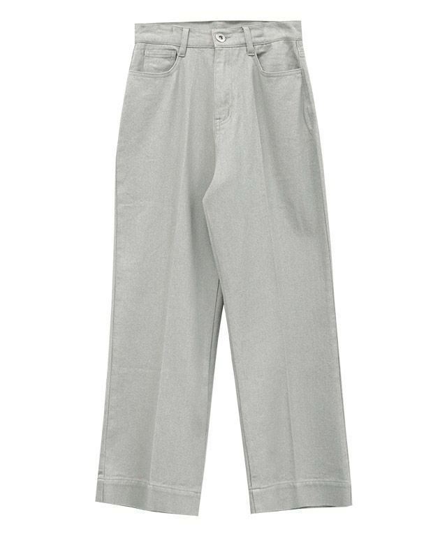 【ピエロ/Pierrot】のストレートツイルパンツ インテリア・キッズ・メンズ・レディースファッション・服の通販 founy(ファニー) 　ファッション　Fashion　レディースファッション　Fashion for Women　パンツ　Pants & Trousers　ストレート　Straight, Straight Cut　センター　Center, Center Line　デニム　Denim, Jeans Material　プチプライス・低価格　Affordable / Budget Price　グレー|ID: prp329100004841220 ipo3291000000035996788
