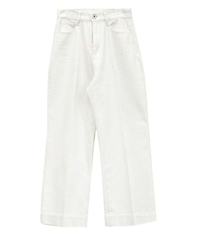 【ピエロ/Pierrot】のストレートツイルパンツ インテリア・キッズ・メンズ・レディースファッション・服の通販 founy(ファニー) 　ファッション　Fashion　レディースファッション　Fashion for Women　パンツ　Pants & Trousers　ストレート　Straight, Straight Cut　センター　Center, Center Line　デニム　Denim, Jeans Material　プチプライス・低価格　Affordable / Budget Price　ホワイト|ID: prp329100004841220 ipo3291000000035996790
