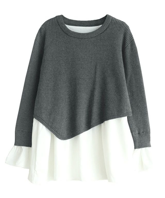 【ピエロ/Pierrot】のドッキングアシンメトリーニット 人気、トレンドファッション・服の通販 founy(ファニー) ファッション Fashion レディースファッション Fashion for Women トップス・カットソー Cut & Sew Tops ニット Knit Tops & Sweaters アシンメトリー Asymmetrical Style ドッキング Docking, Mixed Material フェミニン Feminine, Girly フレア Flare, Flared プチプライス・低価格 Affordable / Budget Price other-1|ID: prp329100004841234 ipo3291000000036070240