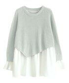 【ピエロ/Pierrot】のドッキングアシンメトリーニット 人気、トレンドファッション・服の通販 founy(ファニー) ファッション Fashion レディースファッション Fashion for Women トップス・カットソー Cut & Sew Tops ニット Knit Tops & Sweaters アシンメトリー Asymmetrical Style ドッキング Docking, Mixed Material フェミニン Feminine, Girly フレア Flare, Flared プチプライス・低価格 Affordable / Budget Price thumbnail ライトグレー|ID: prp329100004841234 ipo3291000000036070246