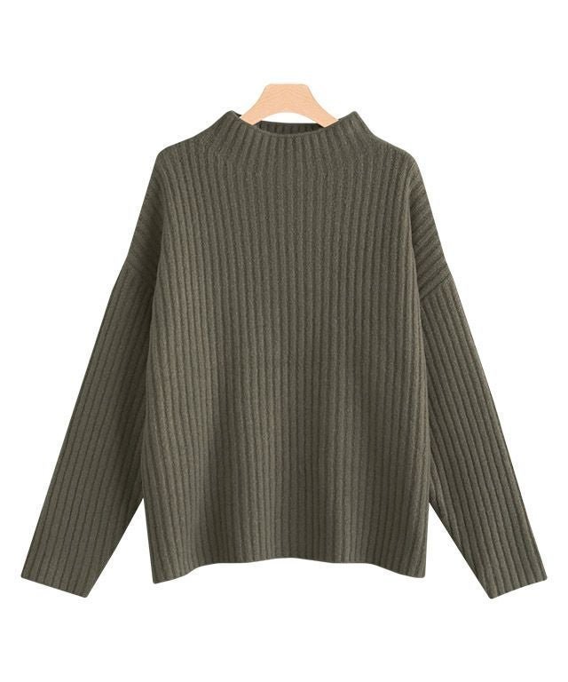 【ピエロ/Pierrot】のボトルネックオーバーリブニット インテリア・キッズ・メンズ・レディースファッション・服の通販 founy(ファニー) 　ファッション　Fashion　レディースファッション　Fashion for Women　トップス・カットソー　Cut & Sew Tops　ニット　Knit Tops & Sweaters　プチプライス・低価格　Affordable / Budget Price　ボトム　Bottoms, Lower Wear　ボトルネック　Bottle Neck, Mock Neck　モカーキ|ID: prp329100004841244 ipo3291000000036070309