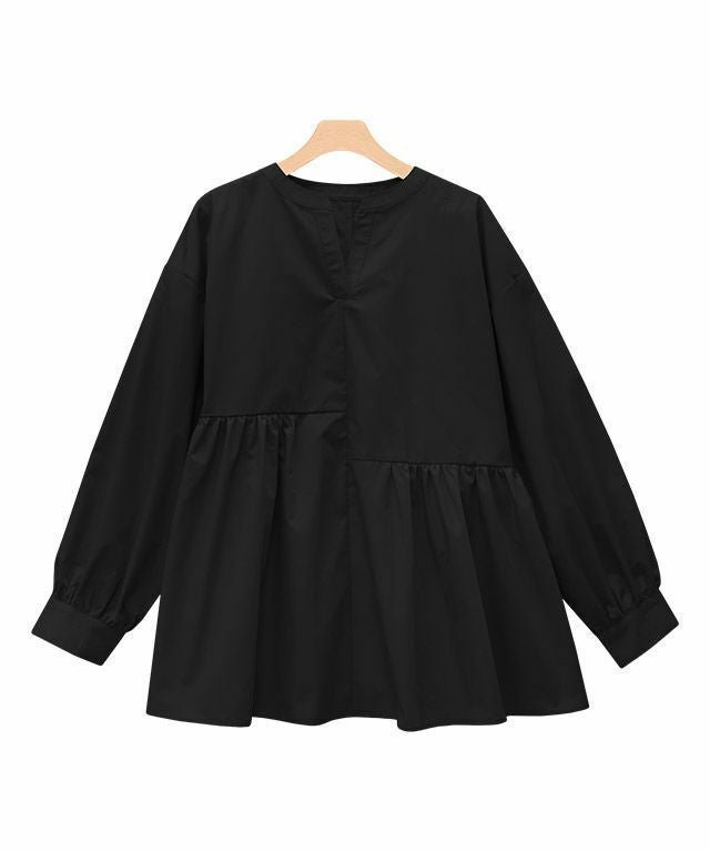 【ピエロ/Pierrot】のアシンメトリーギャザー切り替えブラウス 人気、トレンドファッション・服の通販 founy(ファニー) 　ファッション　Fashion　レディースファッション　Fashion for Women　トップス・カットソー　Cut & Sew Tops　シャツ・ブラウス・オフィスカジュアル　Elegant Blouses & Button-Ups　送料無料　Free Shipping　アシンメトリー　Asymmetrical Style　ギャザー　Gathered, Ruffled　プチプライス・低価格　Affordable / Budget Price　 other-1|ID: prp329100004841259 ipo3291000000036070763