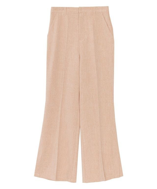 【ピエロ/Pierrot】の【アウトレットSALE!】リネンライクセミフレアパンツ インテリア・キッズ・メンズ・レディースファッション・服の通販 founy(ファニー) 　ファッション　Fashion　レディースファッション　Fashion for Women　パンツ　Pants & Trousers　アウトレット　Outlet / Clearance　スリット　Slit, Slit Detail　センター　Center, Center Line　フレア　Flare, Flared　プチプライス・低価格　Affordable / Budget Price　リネン　Linen, Linen Fabric　エレガント 上品　Elegant　オレンジ|ID: prp329100004841282 ipo3291000000035995774