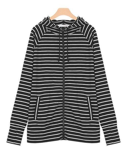 【ピエロ/Pierrot】の2typeから選べるUVカットスラブパーカー インテリア・キッズ・メンズ・レディースファッション・服の通販 founy(ファニー) 　ファッション　Fashion　レディースファッション　Fashion for Women　トップス・カットソー　Cut & Sew Tops　レディースパーカー・カジュアルフーディー　Casual Hoodies & Sweatshirts　おすすめ　Recommended / Our Picks　プチプライス・低価格　Affordable / Budget Price　夏　Summer　春　Spring　秋　Autumn　軽量　Lightweight, Ultra Light　ブラック×オフホワイト|ID: prp329100004841286 ipo3291000000036275597