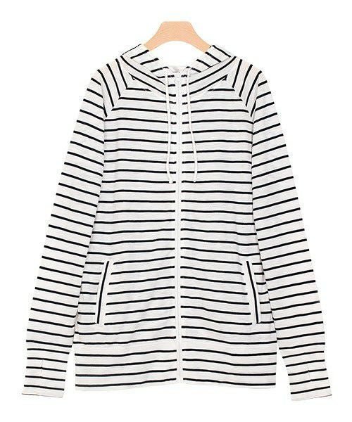 【ピエロ/Pierrot】の2typeから選べるUVカットスラブパーカー インテリア・キッズ・メンズ・レディースファッション・服の通販 founy(ファニー) 　ファッション　Fashion　レディースファッション　Fashion for Women　トップス・カットソー　Cut & Sew Tops　レディースパーカー・カジュアルフーディー　Casual Hoodies & Sweatshirts　おすすめ　Recommended / Our Picks　プチプライス・低価格　Affordable / Budget Price　夏　Summer　春　Spring　秋　Autumn　軽量　Lightweight, Ultra Light　オフホワイト×ブラック|ID: prp329100004841286 ipo3291000000036275598