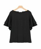 【ピエロ/Pierrot】の【アウトレットSALE!】2typeデザインとろみ素材Tシャツ [Pierrot] 人気、トレンドファッション・服の通販 founy(ファニー) ファッション Fashion レディースファッション Fashion for Women トップス・カットソー Cut & Sew Tops シャツ・ブラウス・オフィスカジュアル Elegant Blouses & Button-Ups ロングTシャツ・Tシャツ Longline T-Shirts & Tees ショルダー Shoulder, Shoulder Strap スリーブ Sleeve, Long Sleeve / Short Sleeve とろみ Fluid, Flowy Fabric デコルテ Décolleté, Neckline ドロップ Drop Shoulder, Dropped Style フェミニン Feminine, Girly フレア Flare, Flared アウトレット Outlet / Clearance プチプライス・低価格 Affordable / Budget Price おすすめ Recommended / Our Picks エレガント 上品 Elegant thumbnail ブラック|ID: prp329100004841289 ipo3291000000035282944