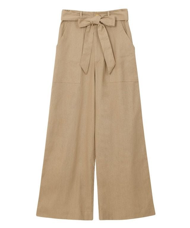 【ピエロ/Pierrot】のウエストリボン付き麻混ワイドパンツ インテリア・キッズ・メンズ・レディースファッション・服の通販 founy(ファニー) ファッション Fashion レディースファッション Fashion for Women パンツ Pants & Trousers シンプル Simple, Minimal プチプライス・低価格 Affordable / Budget Price ポケット Pocket, Pocket Detail リボン Ribbon, Bow ワイド Wide, Wide Fit ベージュ|ID: prp329100004841302 ipo3291000000036071179