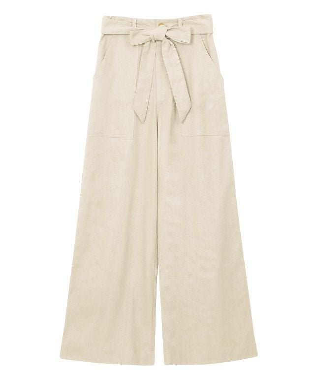【ピエロ/Pierrot】のウエストリボン付き麻混ワイドパンツ インテリア・キッズ・メンズ・レディースファッション・服の通販 founy(ファニー) ファッション Fashion レディースファッション Fashion for Women パンツ Pants & Trousers シンプル Simple, Minimal プチプライス・低価格 Affordable / Budget Price ポケット Pocket, Pocket Detail リボン Ribbon, Bow ワイド Wide, Wide Fit アイボリー|ID: prp329100004841302 ipo3291000000036071182