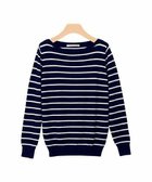 【ピエロ/Pierrot】のネックが選べるウォッシャブルニット 人気、トレンドファッション・服の通販 founy(ファニー) ファッション Fashion レディースファッション Fashion for Women トップス・カットソー Cut & Sew Tops ニット Knit Tops & Sweaters シルク Silk, 100% Silk プチプライス・低価格 Affordable / Budget Price エレガント 上品 Elegant 吸水 Absorbent, Quick-Dry thumbnail ネイビー×オフホワイト|ID: prp329100004841308 ipo3291000000036071303