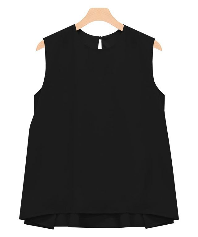 【ピエロ/Pierrot】のAラインノースリーブブラウス インテリア・キッズ・メンズ・レディースファッション・服の通販 founy(ファニー) 　ファッション　Fashion　レディースファッション　Fashion for Women　トップス・カットソー　Cut & Sew Tops　キャミソール&ノースリーブ　Camisoles & Sleeveless Tops　シャツ・ブラウス・オフィスカジュアル　Elegant Blouses & Button-Ups　シフォン　Chiffon, Lightweight Fabric　シンプル　Simple, Minimal　ジョーゼット　Georgette, Semi-Sheer Fabric　プチプライス・低価格　Affordable / Budget Price　ブラック|ID: prp329100004846010 ipo3291000000035347595