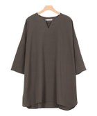 【ピエロ/Pierrot】のキーネックチュニックブラウス チャコールブラウン|ID: prp329100004846083 ipo3291000000035807613