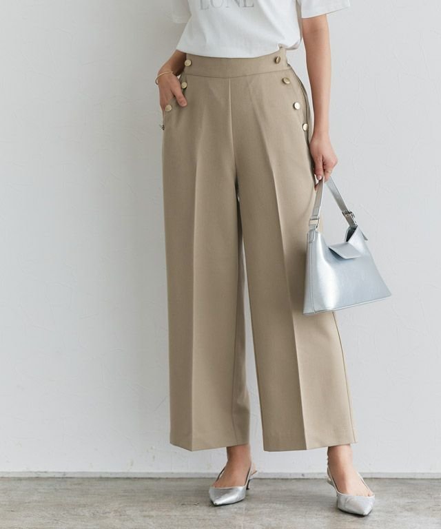 【ピエロ/Pierrot】のボタンデザインストレートパンツボタンデザインストレートパンツ インテリア・キッズ・メンズ・レディースファッション・服の通販 founy(ファニー) 　ファッション　Fashion　レディースファッション　Fashion for Women　パンツ　Pants & Trousers　シンプル　Simple, Minimal　ストレート　Straight, Straight Cut　センター　Center, Center Line　プチプライス・低価格　Affordable / Budget Price　ボタンデザインストレートパンツ|ID: prp329100004852357 ipo3291000000035623737