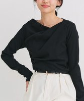 【ピエロ/Pierrot】のドレープデザインテレコリブカットソー 人気、トレンドファッション・服の通販 founy(ファニー) ファッション Fashion レディースファッション Fashion for Women トップス・カットソー Cut & Sew Tops カットソー・ベーシックTシャツ Cut-and-Sewn Tops / Stretch Tees & Basics シンプル Simple, Minimal フィット Fit, Slim Fit プチプライス・低価格 Affordable / Budget Price エレガント 上品 Elegant |ID:prp329100004855166