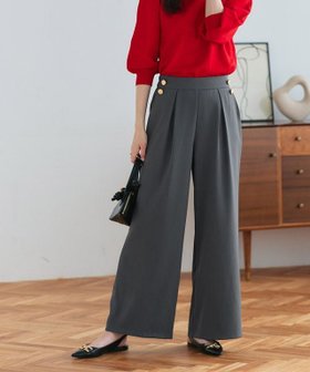 【ピエロ/Pierrot】 ゴールドボタンワイドパンツ人気、トレンドファッション・服の通販 founy(ファニー) ファッション Fashion レディースファッション Fashion for Women パンツ Pants & Trousers 送料無料 Free Shipping クラシカル Classical, Vintage-Inspired トレンド Trend, Trending Now ドレープ Drape, Draping Fabric バランス Balance, Style Balance フロント Front, Front Design プチプライス・低価格 Affordable / Budget Price ワイド Wide, Wide Fit エレガント 上品 Elegant 今季 This Season, Current Season |ID:prp329100004859838