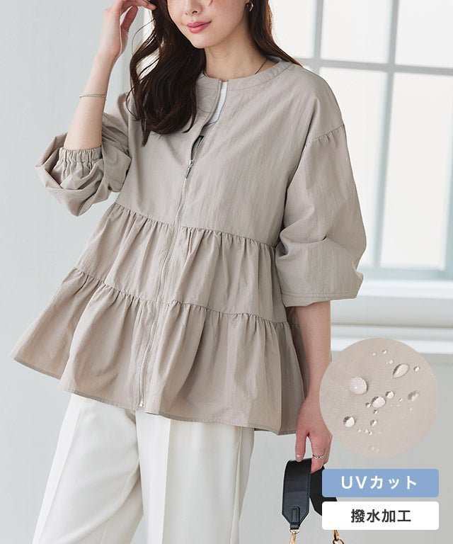 【ピエロ/Pierrot】の【撥水/UV】ティアードブルゾン インテリア・キッズ・メンズ・レディースファッション・服の通販 founy(ファニー) 　ファッション　Fashion　レディースファッション　Fashion for Women　アウター　Coat / Outerwear Collection　レディースジャケット・軽アウター　Jackets　ブルゾンジャケット・スポーティアウター　Blouson Jackets　送料無料　Free Shipping　ティアード　Tiered, Tiered Style　デニム　Denim, Jeans Material　ブルゾン　Blouson, Bomber Jacket　プチプライス・低価格　Affordable / Budget Price　ボトム　Bottoms, Lower Wear　【撥水/UV】ティアードブルゾン|ID: prp329100004862866 ipo3291000000036127586