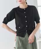 【ピエロ/Pierrot】の【接触冷感/UV/ウォッシャブル】メタルボタンパフスリーブニットカーディガン 167cm / ブラック / M|ID: prp329100004870523 ipo3291000000036300978