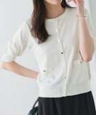【ピエロ/Pierrot】の【接触冷感/UV/ウォッシャブル】メタルボタンパフスリーブニットカーディガン 167cm / オフホワイト / M|ID: prp329100004870523 ipo3291000000036300980