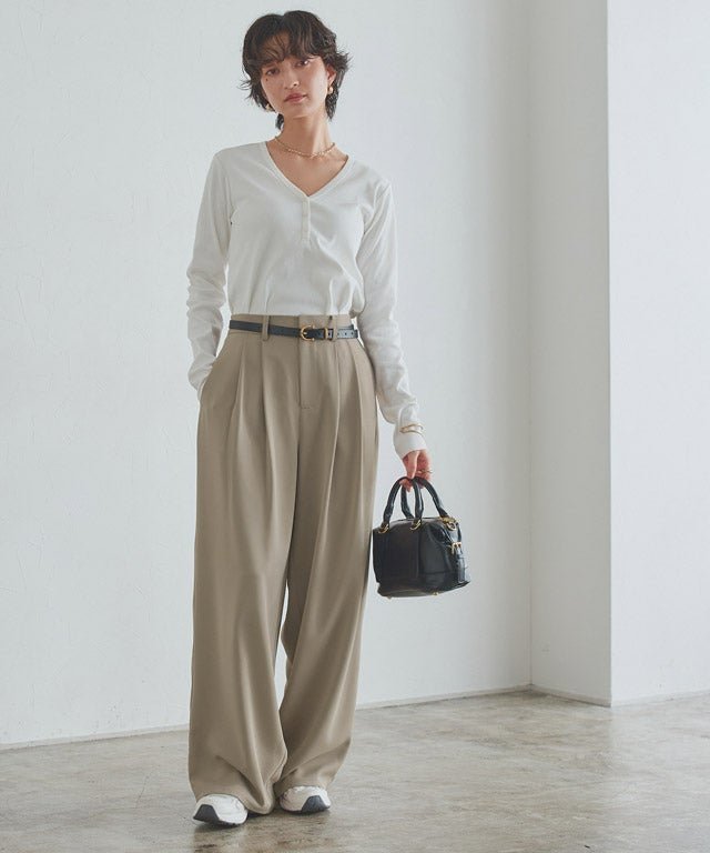 【ピエロ/Pierrot】のRASW 【コーデセット】テレコトップス×ワイドパンツset インテリア・キッズ・メンズ・レディースファッション・服の通販 founy(ファニー) 　ファッション　Fashion　レディースファッション　Fashion for Women　セットアップ　Matching Sets　レディーストップス・ブラウス　Tops & Blouses / Assorted Women's Tops　レディースパンツ・ボトムス　Pants & Trousers / Bottoms　インナー　Innerwear　ジャケット　Jacket, Outerwear　とろみ　Fluid, Flowy Fabric　ダブル　Double, Double-Breasted　フラット　Flat, Flat Shoes　マーブル　Marble, Marble Pattern　ワイド　Wide, Wide Fit　送料無料　Free Shipping　プチプライス・低価格　Affordable / Budget Price　エレガント 上品　Elegant　166cm / オフホワイト×ベージュ / M|ID: prp329100004880724 ipo3291000000036428458