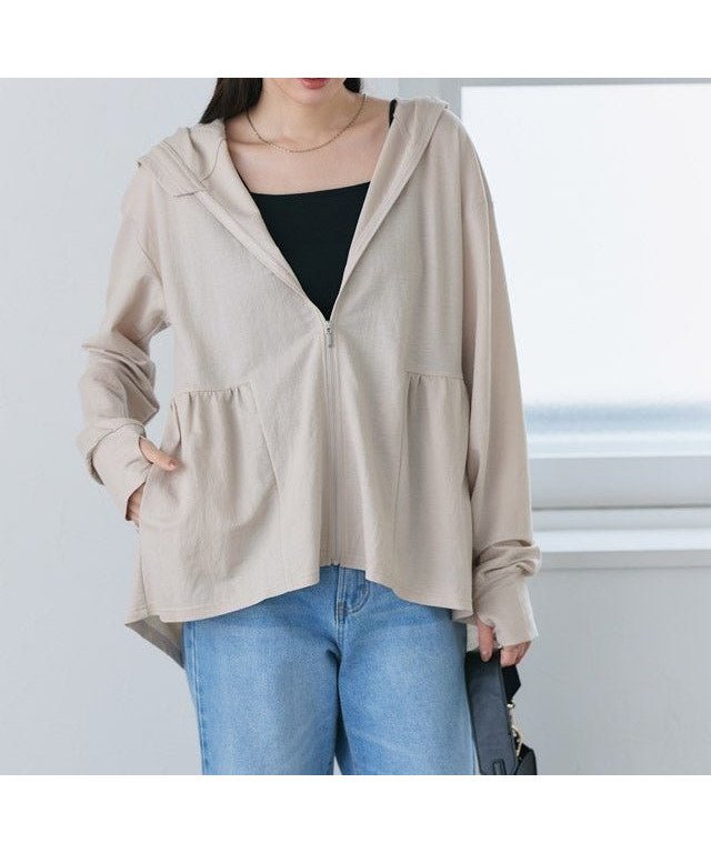 【ピエロ/Pierrot】のまるで着る日傘 接触冷感/UVパーカー インテリア・キッズ・メンズ・レディースファッション・服の通販 founy(ファニー) 　ファッション　Fashion　レディースファッション　Fashion for Women　トップス・カットソー　Cut & Sew Tops　レディースパーカー・カジュアルフーディー　Casual Hoodies & Sweatshirts　レイングッズ・傘・晴雨兼用傘　Umbrellas & Rain Gear　送料無料　Free Shipping　ギャザー　Gathered, Ruffled　パーカー　Hoodie, Parka　プチプライス・低価格　Affordable / Budget Price　メッシュ　Mesh, Net Fabric　夏　Summer　日傘　Parasol, UV Umbrella　167cm / ライトグレージュ / M|ID: prp329100004880737 ipo3291000000036428523