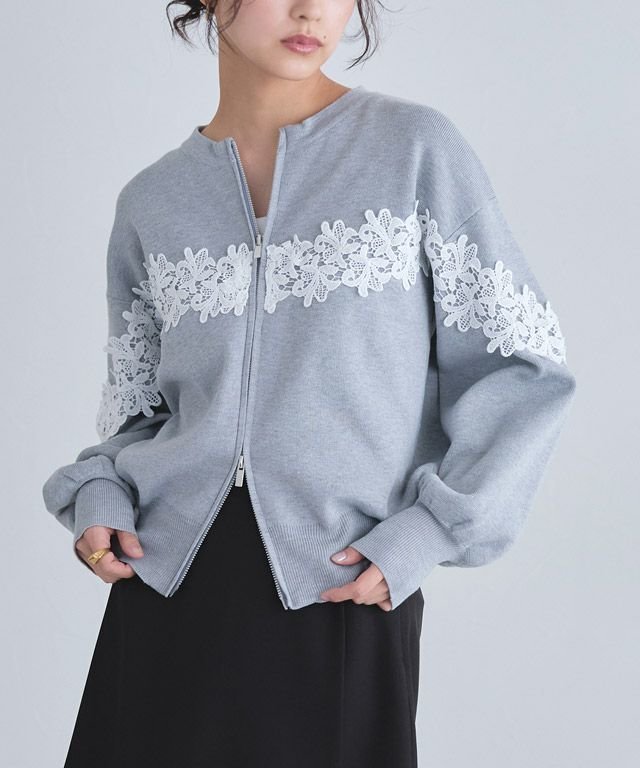 【ピエロ/Pierrot】のECLAM レースドッキングカーディガン インテリア・キッズ・メンズ・レディースファッション・服の通販 founy(ファニー) 　ファッション　Fashion　レディースファッション　Fashion for Women　トップス・カットソー　Cut & Sew Tops　カーディガン・羽織り　Layered Style Cardigans　送料無料　Free Shipping　おすすめ　Recommended / Our Picks　スリーブ　Sleeve, Long Sleeve / Short Sleeve　デニム　Denim, Jeans Material　ドッキング　Docking, Mixed Material　プチプライス・低価格　Affordable / Budget Price　レース　Lace, Lace Fabric　ロング　Long, Long-Length　エレガント 上品　Elegant　[ECLAM]レースドッキングカーディガン|ID: prp329100004880757 ipo3291000000036428586