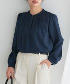 【ピエロ/Pierrot】のタックデザインドビーシフォンブラウス 人気、トレンドファッション・服の通販 founy(ファニー) ファッション Fashion レディースファッション Fashion for Women トップス・カットソー Cut & Sew Tops シャツ・ブラウス・オフィスカジュアル Elegant Blouses & Button-Ups シフォン Chiffon, Lightweight Fabric ジャケット Jacket, Outerwear スラックス Slacks, Dress Pants スリーブ Sleeve, Long Sleeve / Short Sleeve タイトスカート Pencil Skirt, Tight Skirt ドット Polka Dot, Dot Pattern プチプライス・低価格 Affordable / Budget Price エレガント 上品 Elegant thumbnail 162cm / ネイビー / M|ID: prp329100004890422 ipo3291000000036546220