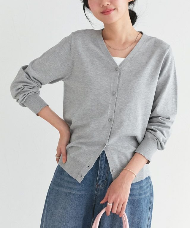 【ピエロ/Pierrot】の【接触冷感/UV/ウォッシャブル】Vネックカーディガン インテリア・キッズ・メンズ・レディースファッション・服の通販 founy(ファニー) ファッション Fashion レディースファッション Fashion for Women トップス・カットソー Cut & Sew Tops カーディガン・羽織り Layered Style Cardigans Vネックトップス V-Neck Tops / V-Cut Neckline Shirts 送料無料 Free Shipping ウォッシャブル Machine Washable カーディガン Cardigan, Knitwear スタンダード Standard, Basic プチプライス・低価格 Affordable / Budget Price エレガント 上品 Elegant 162cm / 杢グレー / M|ID: prp329100004890428 ipo3291000000036546289