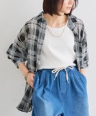 【ピエロ/Pierrot】のシアーチェックオーバーシャツ 163cm / B / ブラック / M|ID: prp329100004890452 ipo3291000000037323635