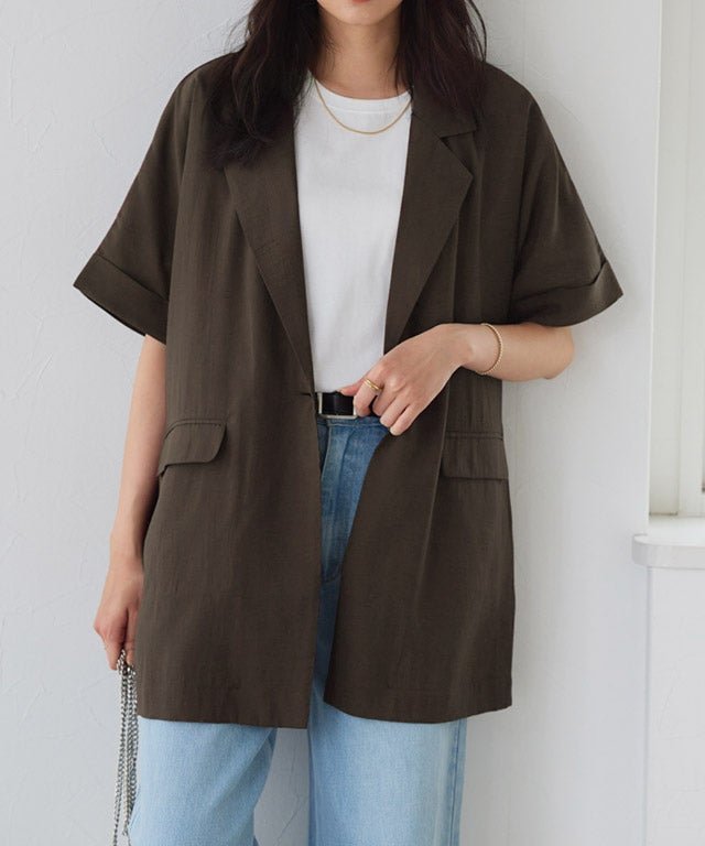 【ピエロ/Pierrot】の接触冷感シアーオーバージャケット ジャケット レディース インテリア・キッズ・メンズ・レディースファッション・服の通販 founy(ファニー) 　ファッション　Fashion　レディースファッション　Fashion for Women　アウター　Coat / Outerwear Collection　レディースジャケット・軽アウター　Jackets　送料無料　Free Shipping　シアー　Sheer, See-Through　シンプル　Simple, Minimal　ジャケット　Jacket, Outerwear　タンク　Tank Top, Sleeveless Top　デニム　Denim, Jeans Material　フロント　Front, Front Design　プチプライス・低価格　Affordable / Budget Price　ワイド　Wide, Wide Fit　162cm / ブラウン / M|ID: prp329100004898720 ipo3291000000036649263