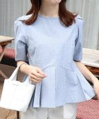 【ピエロ/Pierrot】の柄が選べるペプラムタックブラウス 人気、トレンドファッション・服の通販 founy(ファニー) ファッション Fashion レディースファッション Fashion for Women トップス・カットソー Cut & Sew Tops シャツ・ブラウス・オフィスカジュアル Elegant Blouses & Button-Ups 送料無料 Free Shipping ギンガム Gingham, Gingham Fabric ストライプ Stripe, Striped Pattern ツイード Twill, Twill Weave トレンド Trend, Trending Now フェミニン Feminine, Girly フレア Flare, Flared プチプライス・低価格 Affordable / Budget Price thumbnail 163cm / ストライプ / ブルー / M|ID: prp329100004909439 ipo3291000000036776434