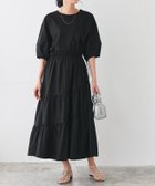 【ピエロ/Pierrot】の撥水ドッキングティアードワンピース 162cm / ブラック×ブラック / M|ID:prp329100004913281