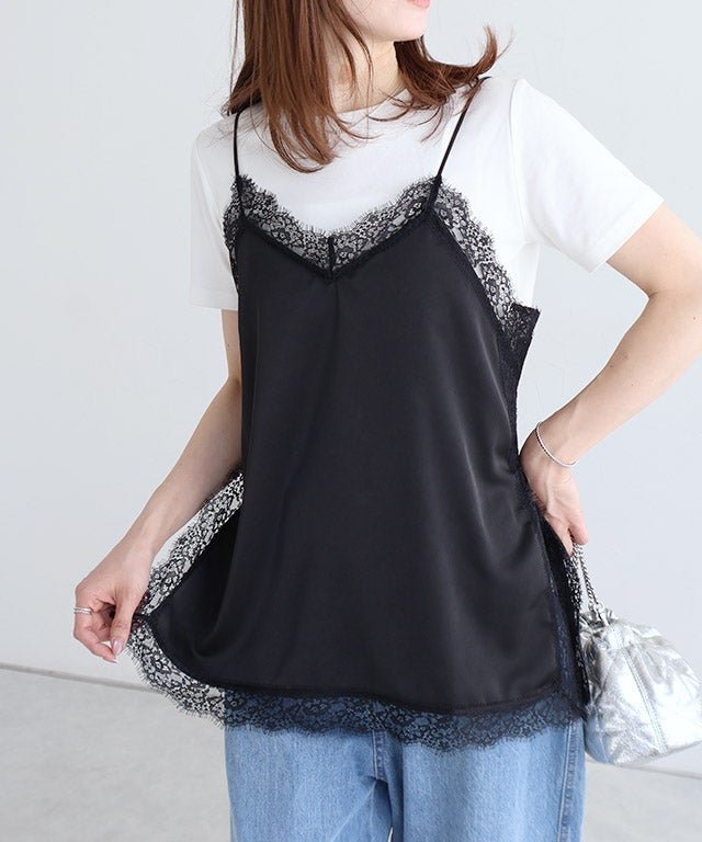 【ピエロ/Pierrot】のサテンレースキャミソール 人気、トレンドファッション・服の通販 founy(ファニー) 　ファッション　Fashion　レディースファッション　Fashion for Women　トップス・カットソー　Cut & Sew Tops　キャミソール&ノースリーブ　Camisoles & Sleeveless Tops　おすすめ　Recommended / Our Picks　インナー　Innerwear　カットソー　Cut and Sewn Top　サテン　Satin, Glossy Fabric　ジャケット　Jacket, Outerwear　スウェット / スエット　Sweatshirt, Sweatwear　タンク　Tank Top, Sleeveless Top　フェミニン　Feminine, Girly　プチプライス・低価格　Affordable / Budget Price　ベーシック　Basic, Essential　レース　Lace, Lace Fabric　夏　Summer　 other-1|ID: prp329100004913285 ipo3291000000036820806