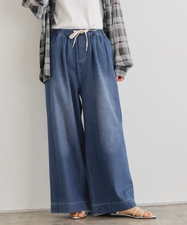 【ピエロ/Pierrot】のライトデニムイージーパンツ インテリア・キッズ・メンズ・レディースファッション・服の通販 founy(ファニー) ファッション Fashion レディースファッション Fashion for Women パンツ Pants & Trousers デニム Denim, Jeans Material フィット Fit, Slim Fit プチプライス・低価格 Affordable / Budget Price ワイド Wide, Wide Fit 夏 Summer 163cm / ブルー / M|ID: prp329100004913305 ipo3291000000036820948