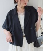 【ピエロ/Pierrot】のハーフスリーブクロップドテーラードジャケット 167cm / ネイビー / M|ID: prp329100004913329 ipo3291000000036821059