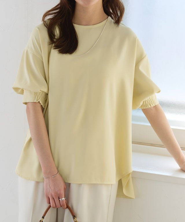 【ピエロ/Pierrot】の【イージーケア】ジョーゼットパフスリーブTブラウス インテリア・キッズ・メンズ・レディースファッション・服の通販 founy(ファニー) ファッション Fashion レディースファッション Fashion for Women トップス・カットソー Cut & Sew Tops シャツ・ブラウス・オフィスカジュアル Elegant Blouses & Button-Ups 送料無料 Free Shipping インナー Innerwear シャーリング Shirring, Ruched ショルダー Shoulder, Shoulder Strap シンプル Simple, Minimal ジャケット Jacket, Outerwear ジョーゼット Georgette, Semi-Sheer Fabric スリット Slit, Slit Detail スリーブ Sleeve, Long Sleeve / Short Sleeve デニム Denim, Jeans Material ドレープ Drape, Draping Fabric ドロップ Drop Shoulder, Dropped Style フロント Front, Front Design プチプライス・低価格 Affordable / Budget Price エレガント 上品 Elegant ビジネス 仕事 通勤 Business / Work / Commuting 半袖 Short Sleeve, Half Sleeve 163cm / イエロー / M|ID: prp329100004919101 ipo3291000000036901633