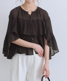 【ピエロ/Pierrot】のティアードフリルブラウス 人気、トレンドファッション・服の通販 founy(ファニー) ファッション Fashion レディースファッション Fashion for Women トップス・カットソー Cut & Sew Tops シャツ・ブラウス・オフィスカジュアル Elegant Blouses & Button-Ups 送料無料 Free Shipping シアー Sheer, See-Through プチプライス・低価格 Affordable / Budget Price 夏 Summer 羽織 Haori, Light Jacket thumbnail 163cm / ブラウン / M|ID: prp329100004919102 ipo3291000000036901684