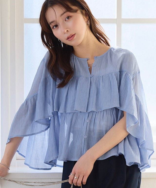 【ピエロ/Pierrot】のティアードフリルブラウス インテリア・キッズ・メンズ・レディースファッション・服の通販 founy(ファニー) ファッション Fashion レディースファッション Fashion for Women トップス・カットソー Cut & Sew Tops シャツ・ブラウス・オフィスカジュアル Elegant Blouses & Button-Ups 送料無料 Free Shipping シアー Sheer, See-Through プチプライス・低価格 Affordable / Budget Price 夏 Summer 羽織 Haori, Light Jacket ティアードフリルブラウス|ID: prp329100004919102 ipo3291000000036901686