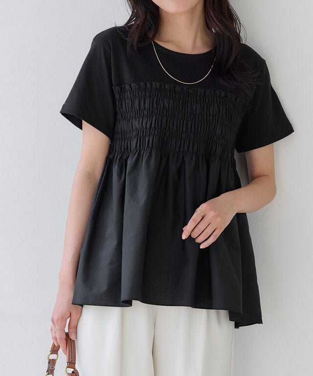 【ピエロ/Pierrot】のドッキングシャーリングカットソー インテリア・キッズ・メンズ・レディースファッション・服の通販 founy(ファニー) https://founy.com/ ファッション Fashion レディースファッション Fashion for Women トップス・カットソー Cut & Sew Tops カットソー・ベーシックTシャツ Cut-and-Sewn Tops / Stretch Tees & Basics 送料無料 Free Shipping カットソー Cut and Sewn Top シャーリング Shirring, Ruched シンプル Simple, Minimal ドッキング Docking, Mixed Material ビスチェ Bustier, Corset Top フレア Flare, Flared プチプライス・低価格 Affordable / Budget Price |ID: prp329100004919106 ipo3291000000036901728