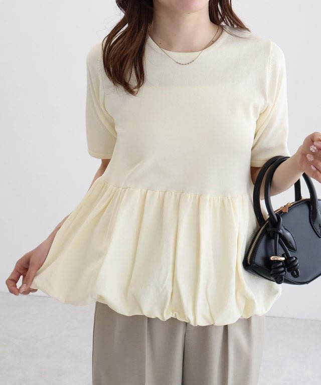 【ピエロ/Pierrot】のペプラムバルーンニット インテリア・キッズ・メンズ・レディースファッション・服の通販 founy(ファウニー) https://founy.com/ ファッション Fashion レディースファッション Fashion for Women トップス・カットソー Cut & Sew Tops ニット Knit Tops & Sweaters フェミニン Feminine, Girly プチプライス・低価格 Affordable / Budget Price ペプラム Peplum, Flared Hem |ID: prp329100004926235 ipo3291000000037289035