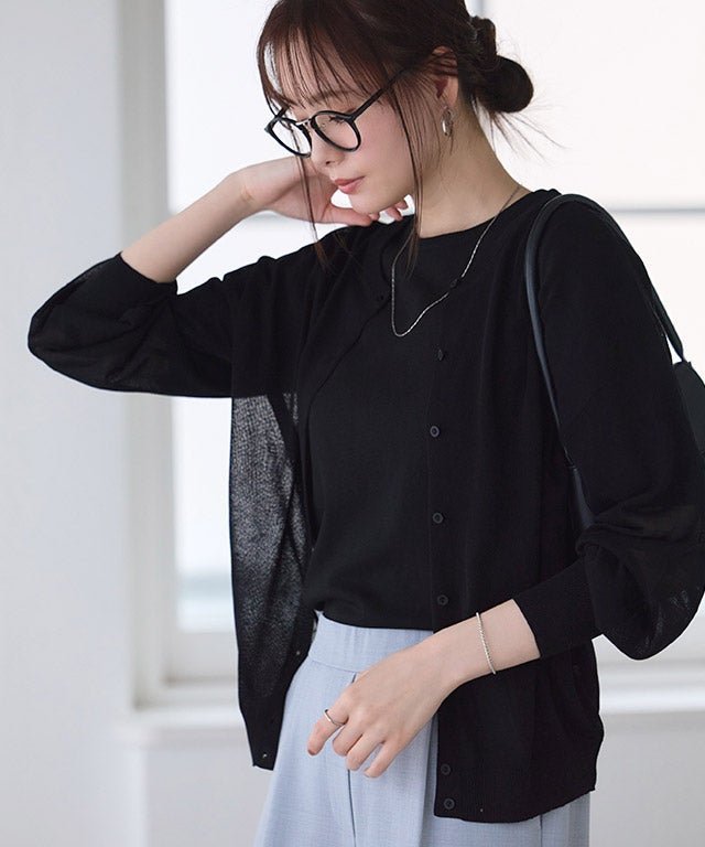 【ピエロ/Pierrot】のシアーボリュームスリーブニットカーディガン インテリア・キッズ・メンズ・レディースファッション・服の通販 founy(ファニー) https://founy.com/ ファッション Fashion レディースファッション Fashion for Women トップス・カットソー Cut & Sew Tops ニット Knit Tops & Sweaters カーディガン・羽織り Layered Style Cardigans ボリューム袖・フリルスリーブブラウス Voluminous & Ruffle Sleeves / Puffy Sleeve Tops インナー Innerwear タンク Tank Top, Sleeveless Top ハイネック High Neck, Mock Neck プチプライス・低価格 Affordable / Budget Price ロング Long, Long-Length エレガント 上品 Elegant 夏 Summer 春 Spring 羽織 Haori, Light Jacket |ID: prp329100004931840 ipo3291000000037103768