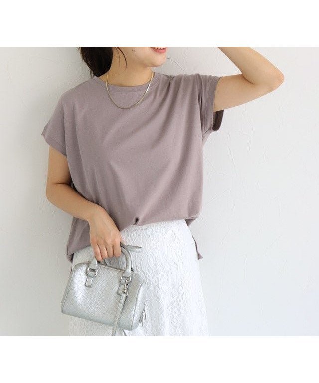 【ピエロ/Pierrot】の汗ジミ防止フレンチスリーブTシャツ インテリア・キッズ・メンズ・レディースファッション・服の通販 founy(ファニー) 　ファッション　Fashion　レディースファッション　Fashion for Women　トップス・カットソー　Cut & Sew Tops　シャツ・ブラウス・オフィスカジュアル　Elegant Blouses & Button-Ups　ロングTシャツ・Tシャツ　Longline T-Shirts & Tees　送料無料　Free Shipping　スリーブ　Sleeve, Long Sleeve / Short Sleeve　フレンチ　French, French Style　プチプライス・低価格　Affordable / Budget Price　吸水　Absorbent, Quick-Dry　150cm / アッシュラベンダー / M|ID: prp329100004931867 ipo3291000000037016600