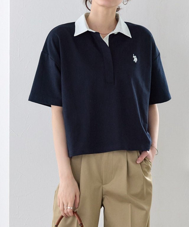 【ピエロ/Pierrot】の【U.S.POLO ASSN.】ライトスウェットポロTシャツ インテリア・キッズ・メンズ・レディースファッション・服の通販 founy(ファニー) 　ファッション　Fashion　レディースファッション　Fashion for Women　トップス・カットソー　Cut & Sew Tops　シャツ・ブラウス・オフィスカジュアル　Elegant Blouses & Button-Ups　レディースパーカー・カジュアルフーディー　Casual Hoodies & Sweatshirts　ロングTシャツ・Tシャツ　Longline T-Shirts & Tees　スウェット・クルーネックトップス　Sweatshirts & Crewnecks / Relaxed Fit Sweat Tops　送料無料　Free Shipping　スウェット / スエット　Sweatshirt, Sweatwear　トレンド　Trend, Trending Now　バランス　Balance, Style Balance　プチプライス・低価格　Affordable / Budget Price　リラックス　Relax, Relaxed Fit　167cm / ネイビー / M|ID: prp329100004938412 ipo3291000000037057665