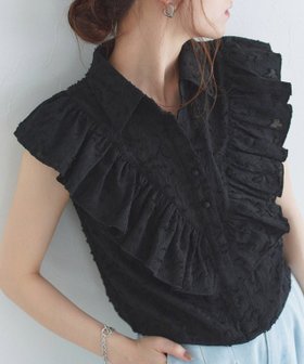 【ピエロ/Pierrot】 ECLAM フリンジジャカードフリルブラウス大人の最旬トレンドファッション＆コーディネート founy(ファウニー) ファッション Fashion レディースファッション Fashion for Women トップス・カットソー Cut & Sew Tops シャツ・ブラウス・オフィスカジュアル Elegant Blouses & Button-Ups クロップド Cropped, Short Length シンプル Simple, Minimal ジャカード／ジャガード Jacquard, Woven Pattern ダウン Down, Puffer デニム Denim, Jeans Material トレンド Trend, Trending Now フリル Frill, Ruffle フリンジ Fringe, Tassel プチプライス・低価格 Affordable / Budget Price 夏 Summer |ID:prp329100004942396